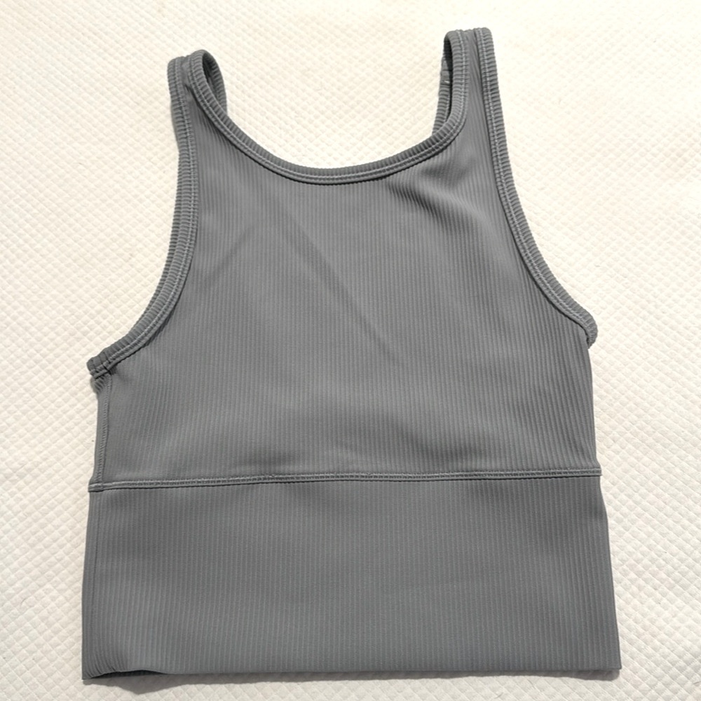 Lululemon Size 2 Power Pivot Ribbed Tank Top in Rhino Grey!!!